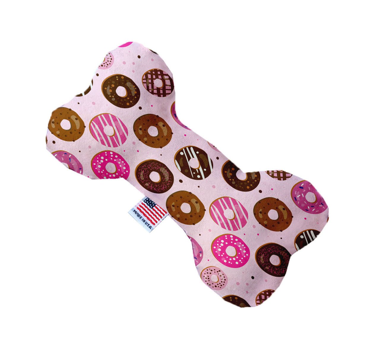 Mirage Pet 1131 - SFTYBN8 Pink Donuts 8 in. Stuffing Free Bone Dog Toy - LOLO'S SHOP