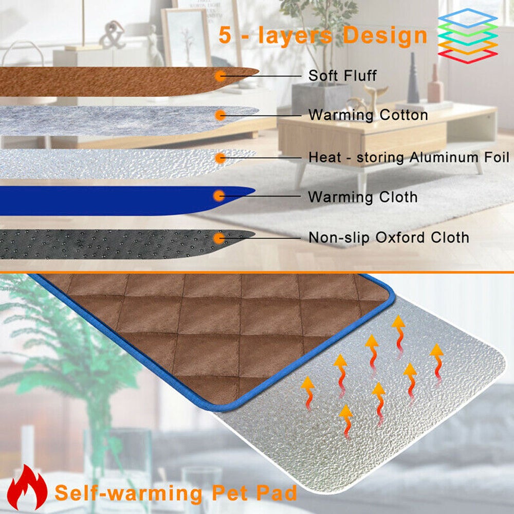 Self - Heating Thermal Pet Mattress Bed — Plug - Free Warmth for Dogs & Cats - LOLO'S SHOP