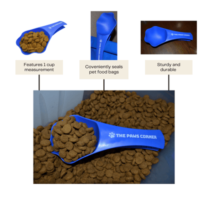 2 - in - 1 Paw - Shaped Pet Food Scoop with Bag Clip — Measure & Seal in One - LOLO'S SHOP