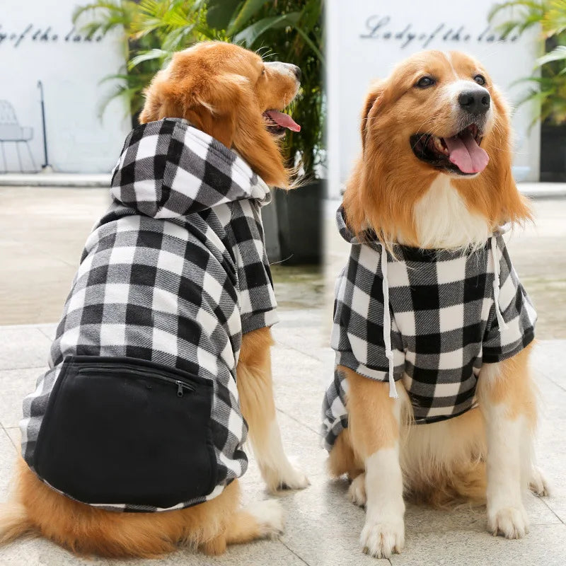 Reversible Plaid Dog Jacket – Warm Winter Coat for XS to 5XL Dogs