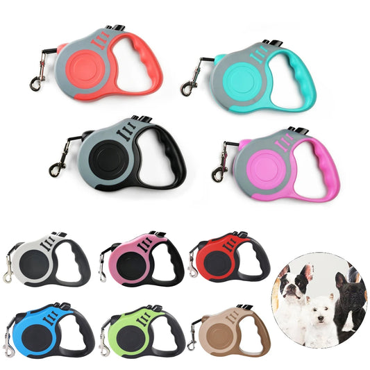 Strong Retractable Dog Leash – 3m/5m Nylon Lead for All Breeds