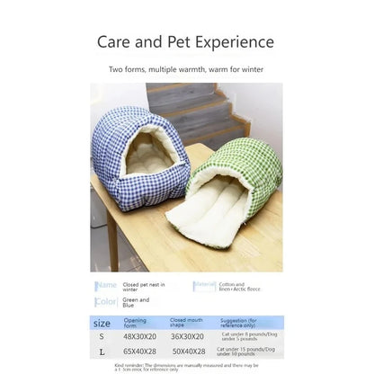 Warm Winter Pet Sleeping Bag – Cozy Bed for Cats & Dogs