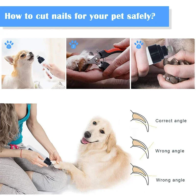 Quiet Electric Pet Nail Grinder – USB Rechargeable Trimmer