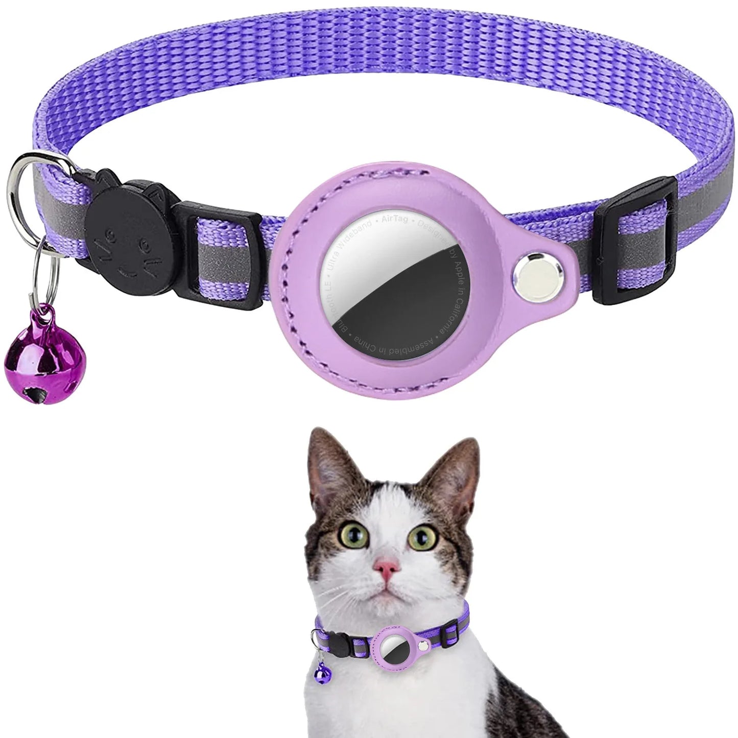 Cat AirTag Collar with Breakaway Safety & Reflective Strips