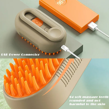 Electric Steam Cat Brush – Self-Cleaning Grooming Glove