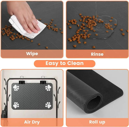 Pet Feeding Mat – Waterproof Non-Slip Placemat for Dog & Cat Food Bowls