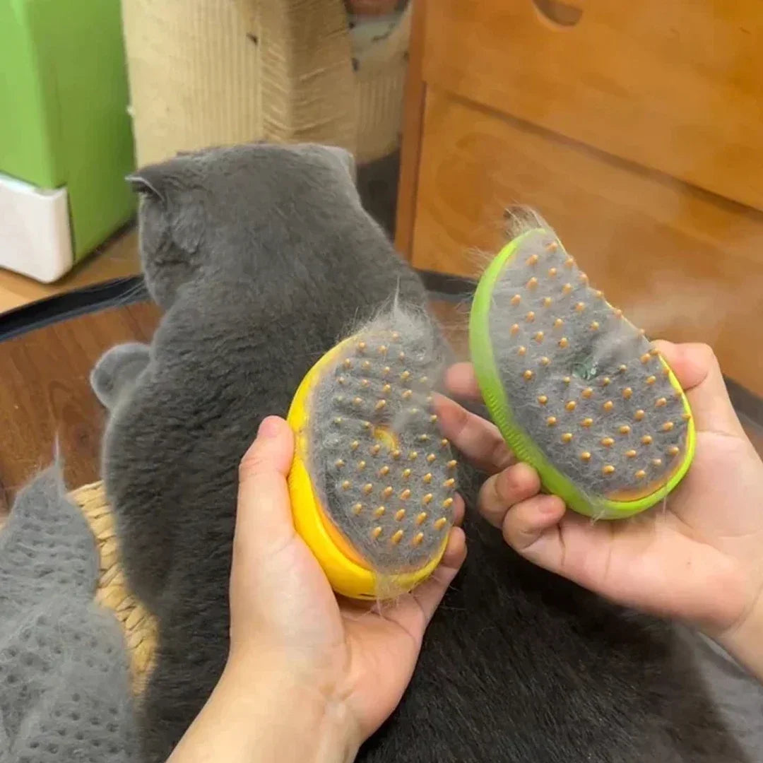 3-in-1 Steam Pet Grooming Brush – Spray, Massage & Deshed