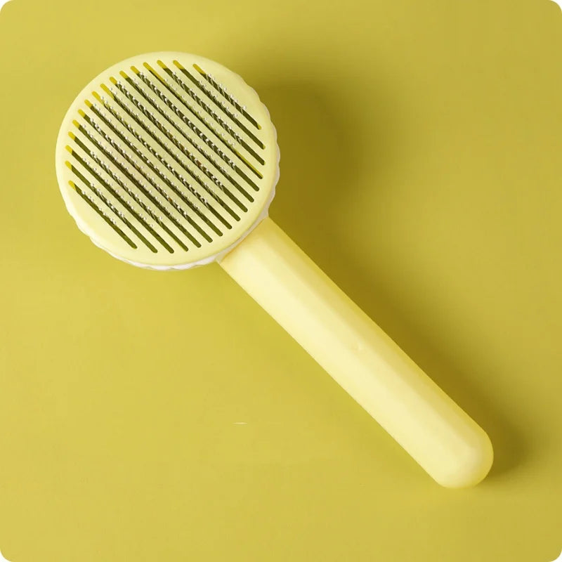 Self-Cleaning Pet Slicker Brush – Grooming Comb for Cats & Dogs