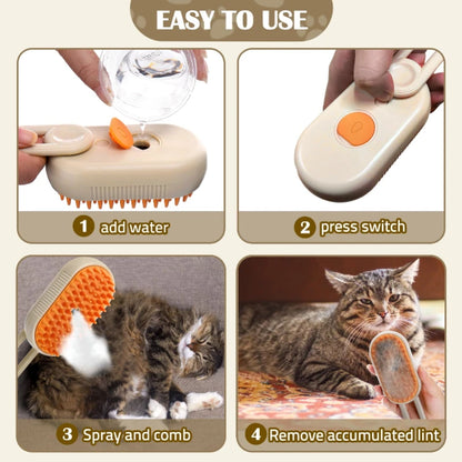 Electric Steam Cat Brush – Self-Cleaning Grooming Glove