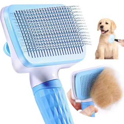 Self-Cleaning Pet Slicker Brush – Grooming Comb for Cats & Dogs