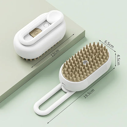 Electric Steam Cat Brush – Self-Cleaning Grooming Glove
