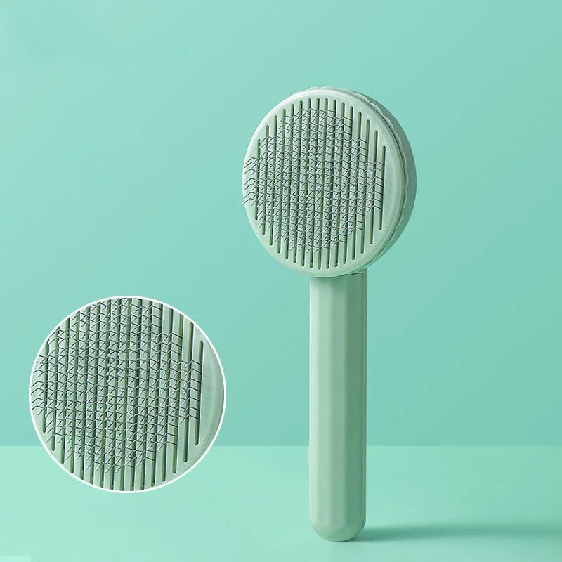 Self-Cleaning Pet Slicker Brush – Grooming Comb for Cats & Dogs
