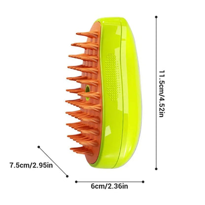 3-in-1 Steam Pet Grooming Brush – Spray, Massage & Deshed