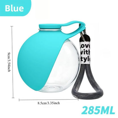 Portable Pet Water Bottle with Collapsible Bowl – 285ml Travel Cup