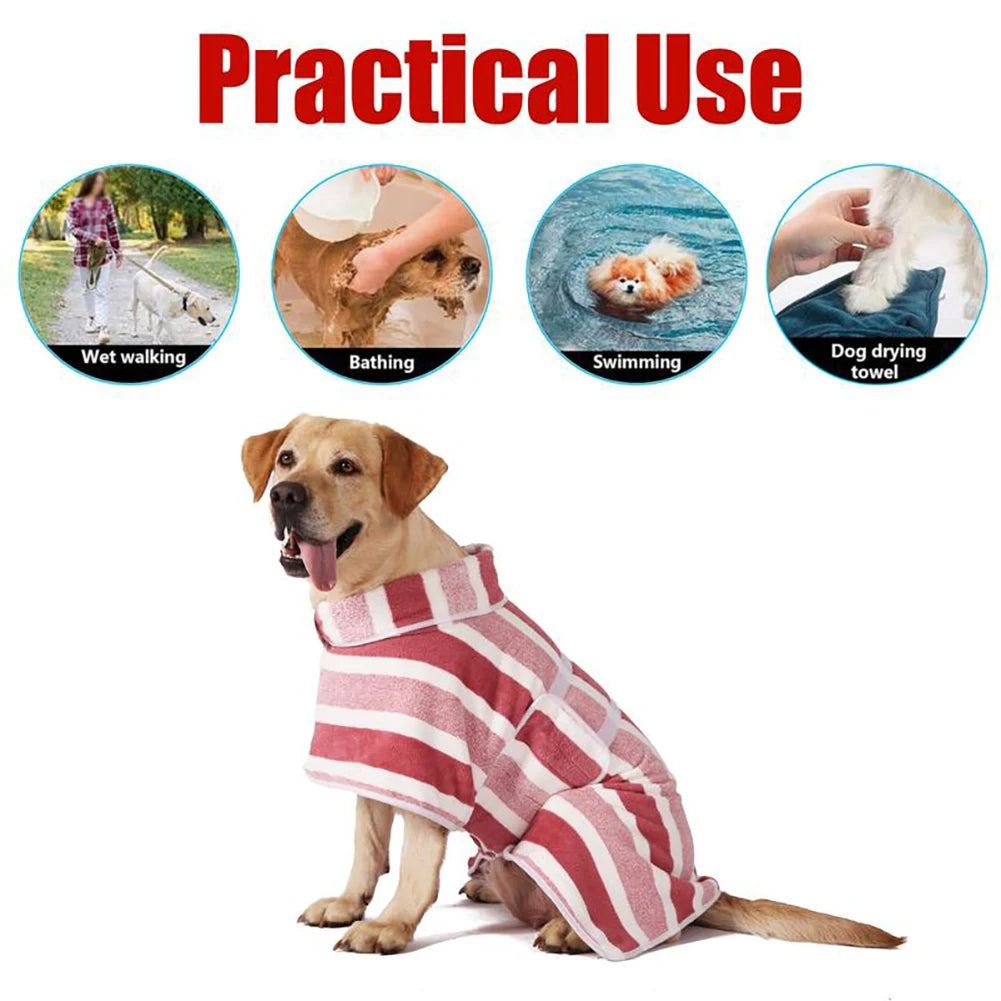 Quick-Dry Dog Bathrobe – Ultra-Absorbent Microfiber Towel Robe