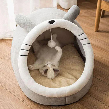 Deep Sleep Cave Cat Bed – Foldable Washable Cartoon Pet Bed