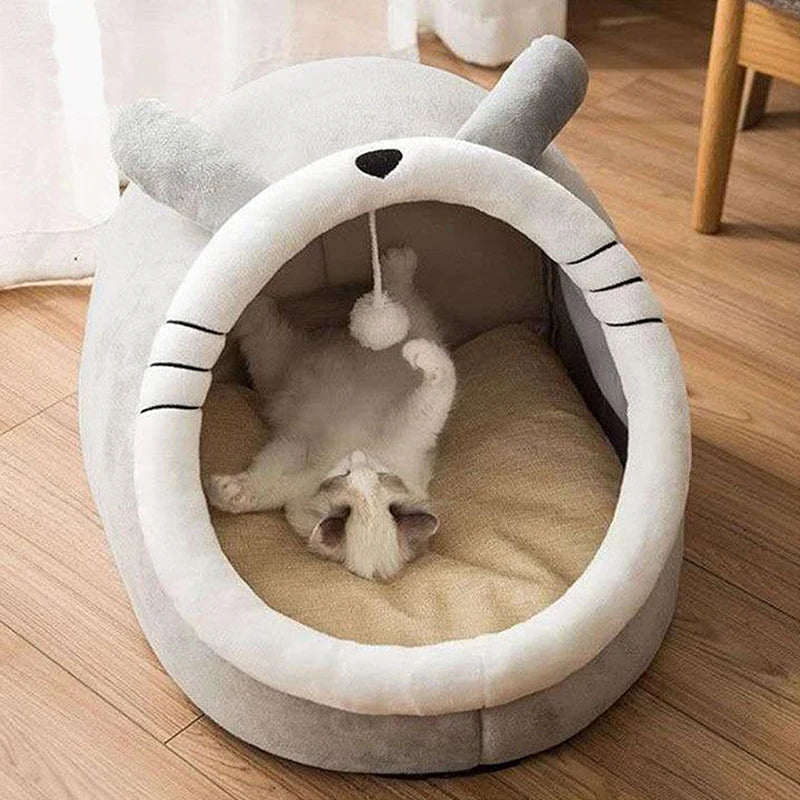 Deep Sleep Cave Cat Bed – Foldable Washable Cartoon Pet Bed