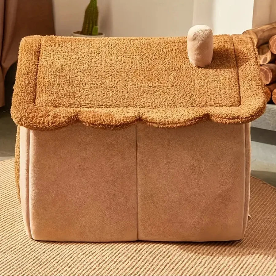Foldable Cave Pet Bed – Cozy House for Cats & Small Dogs