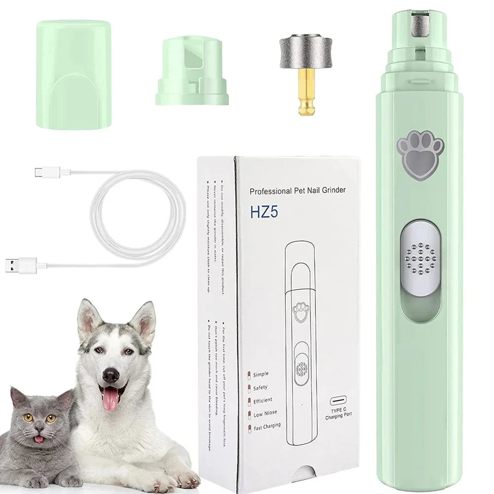 USB Rechargeable Pet Nail Grinder – Painless & Quiet for All Sizes