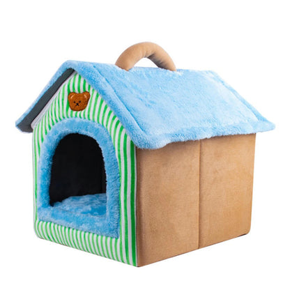 Foldable Cave Pet Bed – Cozy House for Cats & Small Dogs