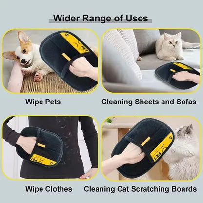 Electrostatic Pet Hair Remover Glove – 2-in-1 Grooming & Lint Roller