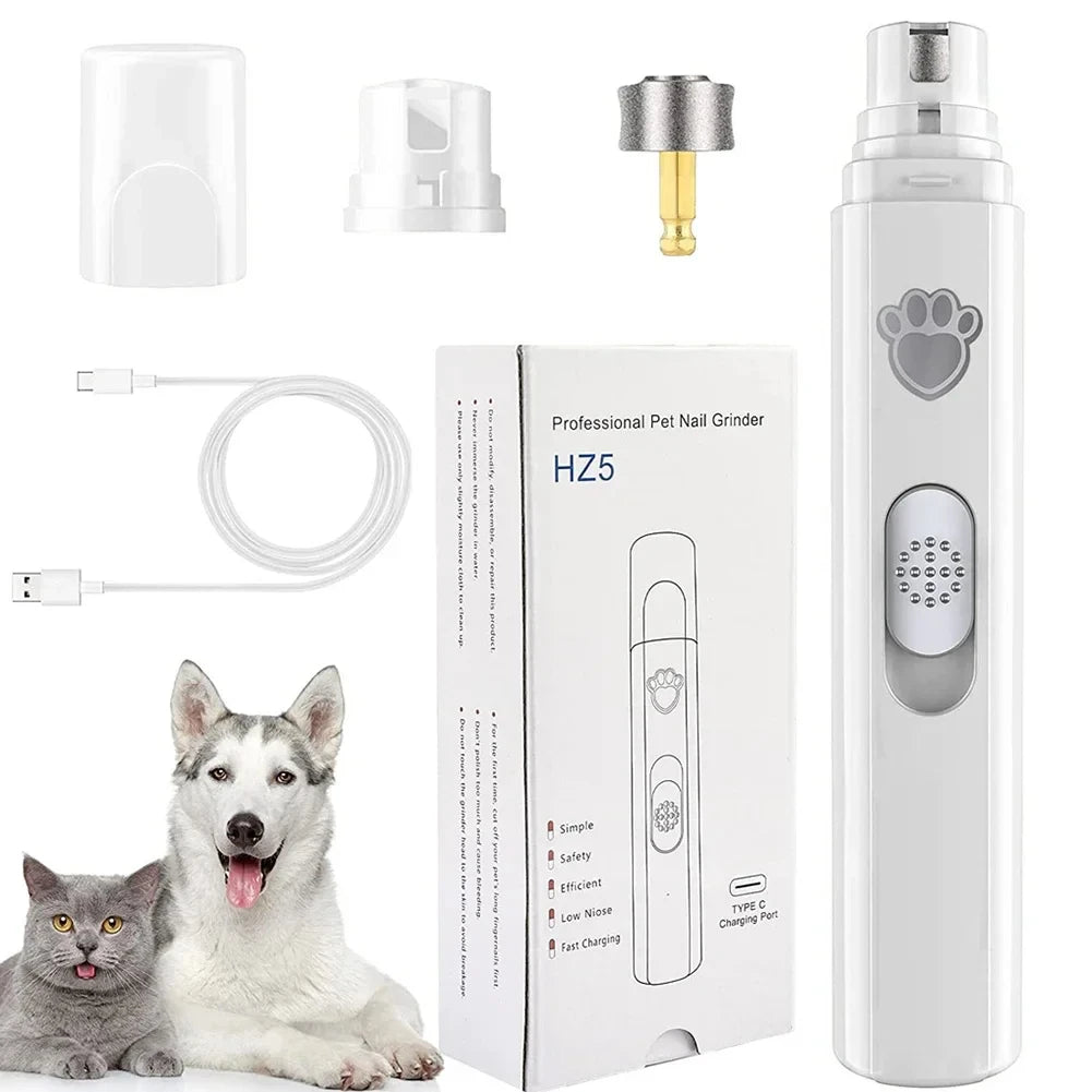 USB Rechargeable Pet Nail Grinder – Painless & Quiet for All Sizes