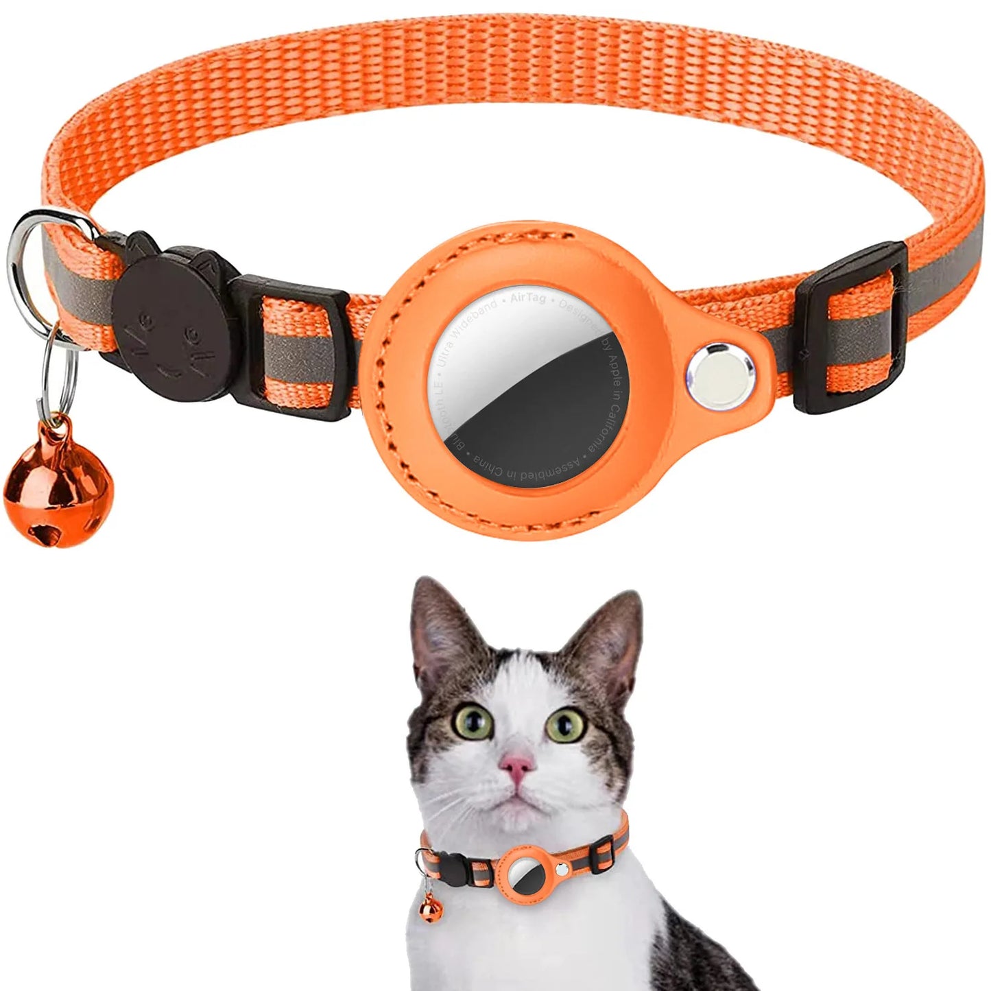 Cat AirTag Collar with Breakaway Safety & Reflective Strips