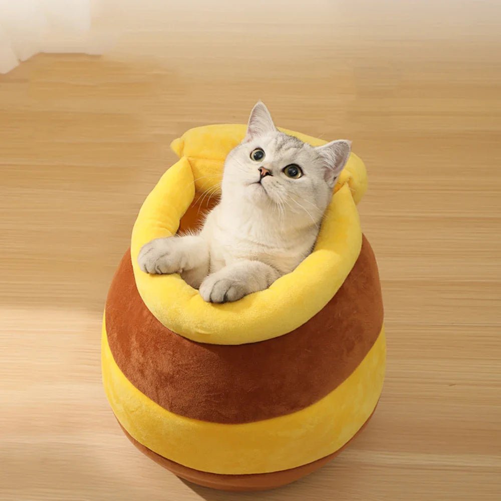 Adorable Honey Jar Theme Cat Bed - LOLO'S SHOP