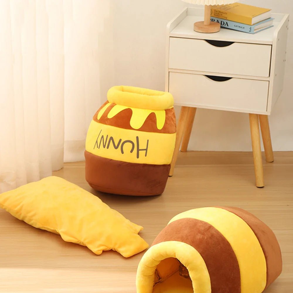 Adorable Honey Jar Theme Cat Bed - LOLO'S SHOP