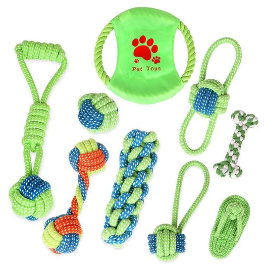 Braided Cotton Rope Chew Toys - 9 pcs - LOLO'S SHOP