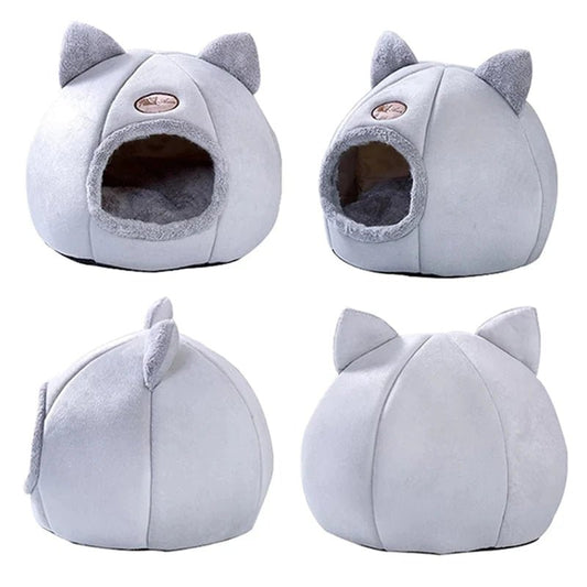 Cozy 2 - in - 1 Pet House Bed with Cat Ears — Rest & Hide in Style - LOLO'S SHOP