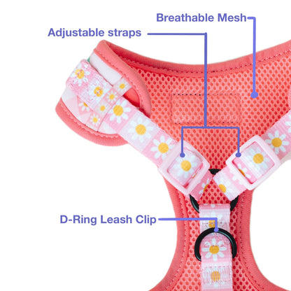 Precious Peach Adjustable Dog Harness — Floral Style, No - Pull Comfort - LOLO'S SHOP