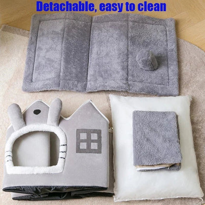 Removable Roof Plush Pet House — Warm, Cozy & Easy to Clean - LOLO'S SHOP