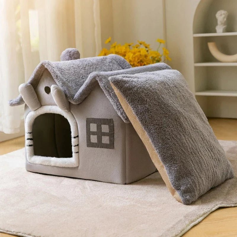 Removable Roof Plush Pet House — Warm, Cozy & Easy to Clean - LOLO'S SHOP