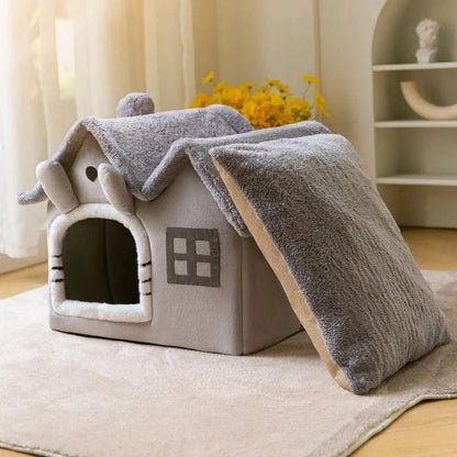 Removable Roof Plush Pet House — Warm, Cozy & Easy to Clean - LOLO'S SHOP