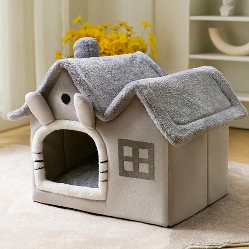 Removable Roof Plush Pet House — Warm, Cozy & Easy to Clean - LOLO'S SHOP