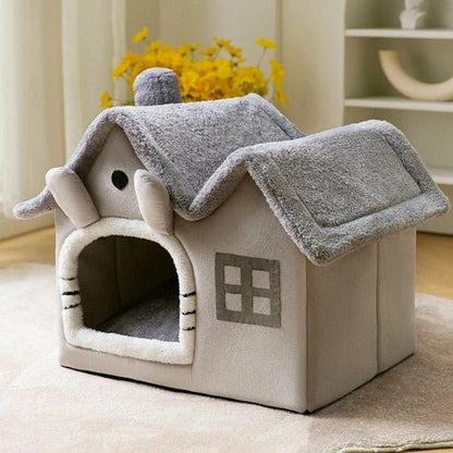 Removable Roof Plush Pet House — Warm, Cozy & Easy to Clean - LOLO'S SHOP