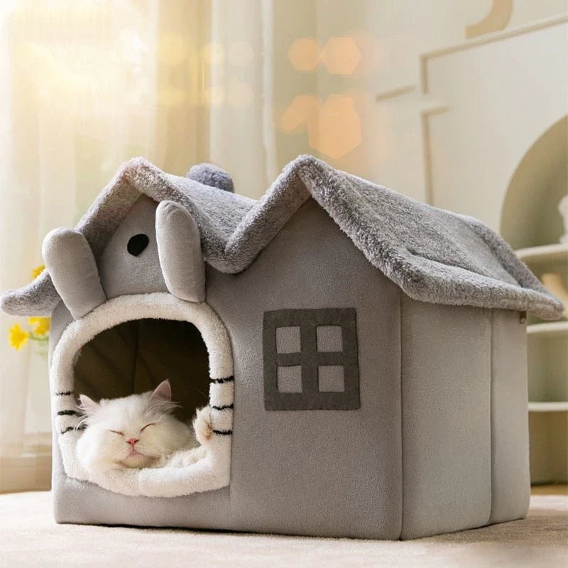 Removable Roof Plush Pet House — Warm, Cozy & Easy to Clean - LOLO'S SHOP
